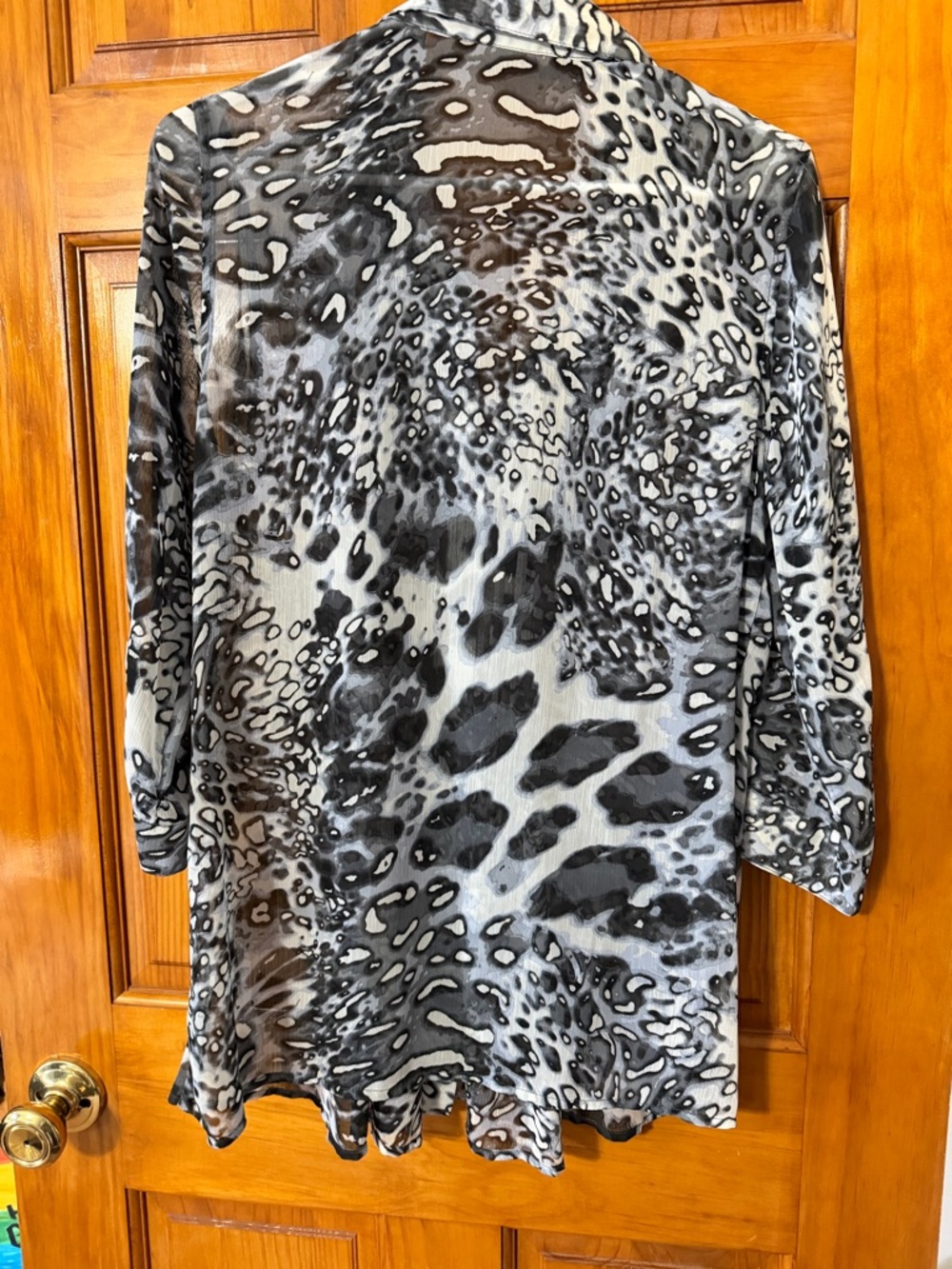 Fever Women's Black & White Animal Print Blouse - Picture 2 of 3